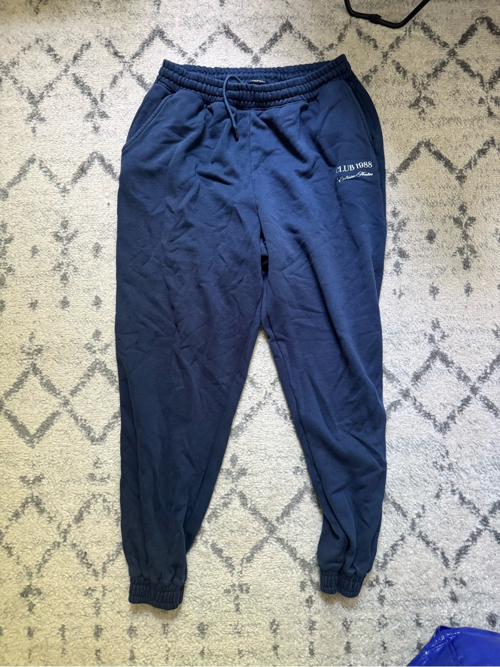 Boohoo Navy Blue Track Joggers